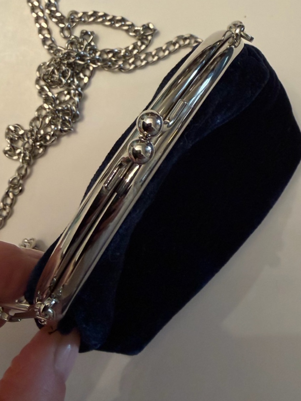 Marc Jacobs Little Marc Mini Blue Velvet Cherry Crossbody Coin Pouch - MINT - Picture 6 of 6